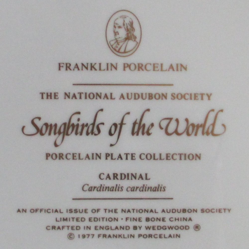 Vtg Franklin Porcelain Songbirds Wedgwood Plate - Picture 10 of 14